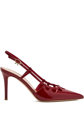 Gianvito Rossi cut-out patent slingback 85mm - Red