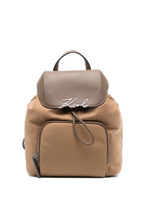 Karl Lagerfeld signature backpack - Brown