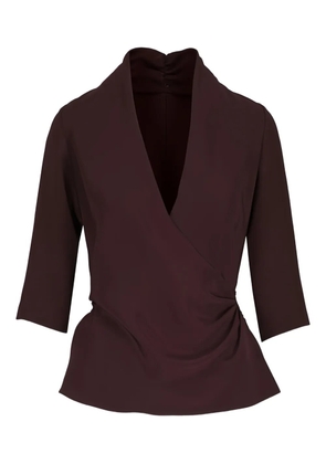 Peter Cohen V-neck tie-detail blouse - Brown