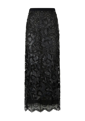Roberto Cavalli floral-lace skirt - Black