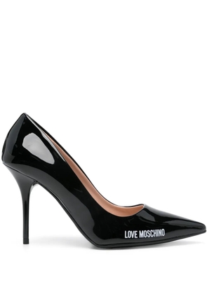 Love Moschino 95mm logo-print pumps - Black