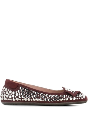 Dove Nuotano Gli Squali Where Sharks Swim studded ballet flats - Red
