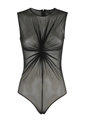 Federica Tosi gathered-detail mesh bodysuit - Black