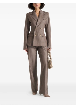 Manière De Voir Maia pinstripe double-breasted blazer - Brown