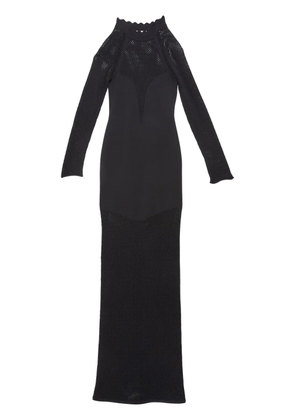 Fleur Du Mal pointelle-knit scalloped dress - Black