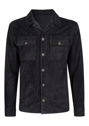 Eleventy suede trucker jacket - Blue