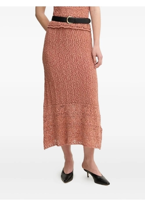 Hoss Intropia Ruth open-knit midi skirt - Orange