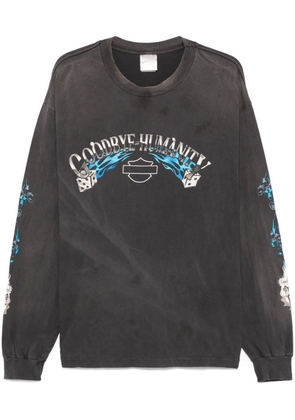 SAINT MXXXXXX slogan-print T-shirt - Black