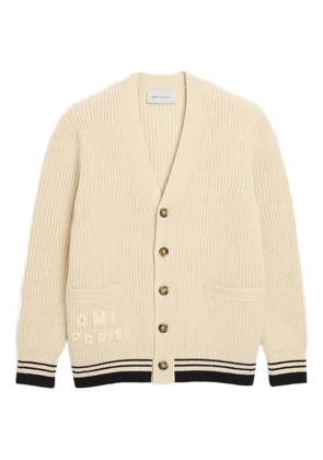 AMI Paris pockets striped cardigan - Neutrals