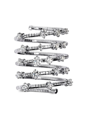 Mattia Cielo 18k white gold Row Spiral diamond ring - Silver