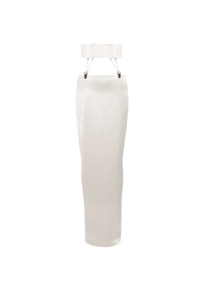Vestiaire d'un Oiseau Libre suspender-straps maxi skirt - White