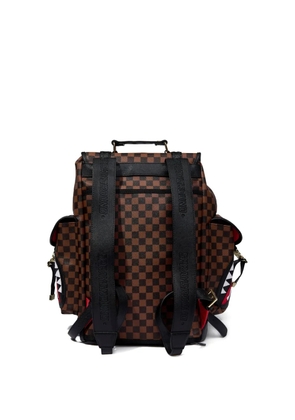 Sprayground Sawtooh Sharks in Paris Monte Ccarlo check-pattern backpack - Brown