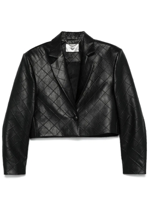 NISSA faux-leather blazer - Black