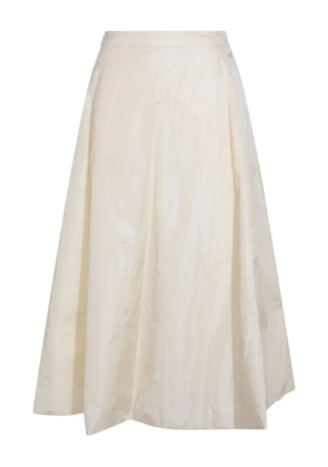 Add logo-embroidered A-line skirt - Neutrals