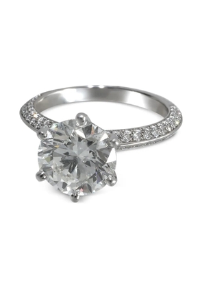 Tiffany & Co. Pre-Owned diamond pave solitaire engagement ring - Silver