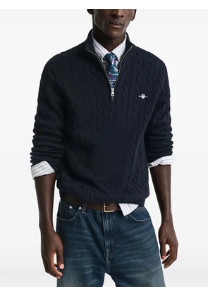 Gant cable-knit half-zip sweater - Blue