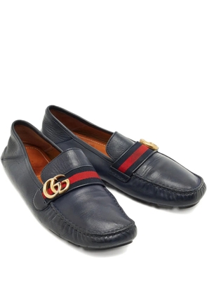 Gucci Pre-Owned Web-stripe loafers - Blue