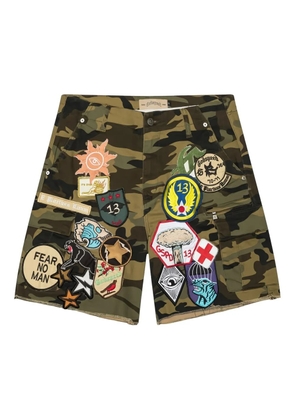 GODSPEED patchwork cargo shorts - Green