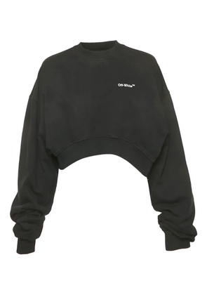 Off-White Pre-Owned cotton logo-embroidered sweatshirt - Black