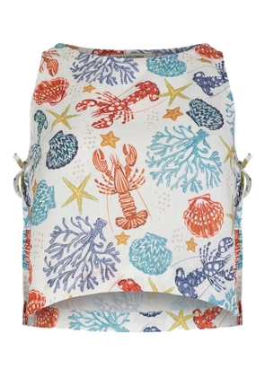 PARAMIDONNA graphic-print tie-side top - White