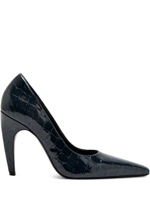 Jude Fame pointed-toe crocodile-embossed pumps - Blue