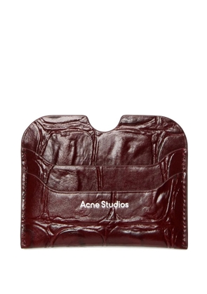 Acne Studios logo-detail embossed card holder - Red
