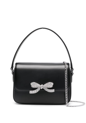 Self-Portrait bow-detail leather cross body bag - Black