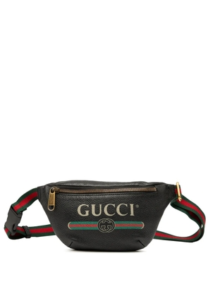 Gucci Pre-Owned 2000-2015 Small Grained Calfskin Logo belt bag - Black