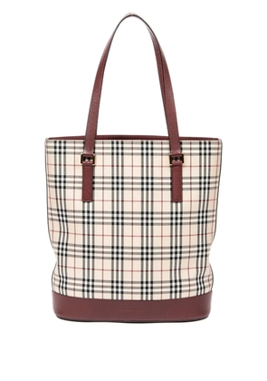 Burberry Pre-Owned check-pattern tote bag - White