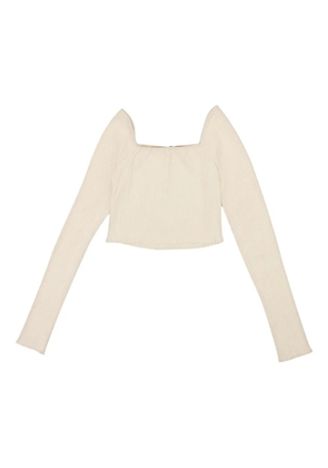 Callipygian square-neck ribbed top - Neutrals