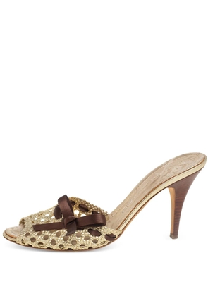 Giuseppe Zanotti Vintage woven bow sandals - Gold