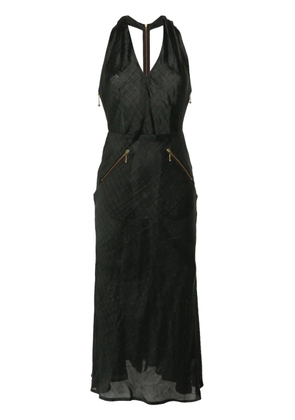 Jean Paul Gaultier Pre-Owned 2000s pinstripe halterneck midi dress - Green