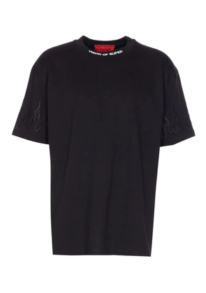 Vision Of Super embroidered-logo crew neck T-shirt - Black