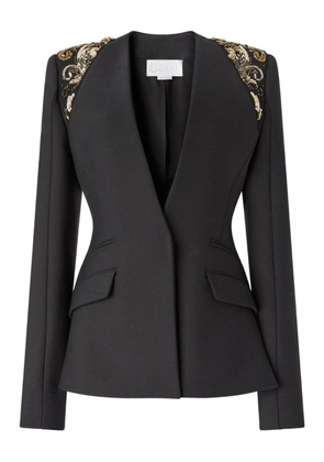 Genny embellished-shoulder jacket - Black