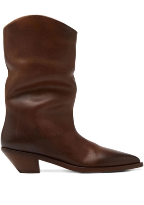 Marsèll pointed-toe leather cowboy boots - Brown