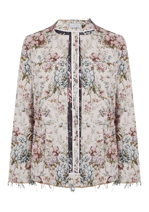 Pierre-Louis Mascia floral-print frayed-edge jacket - Multicolour