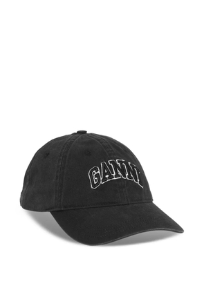 GANNI logo-embroidered cap - Black