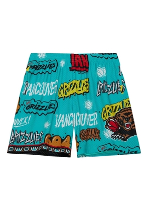 Mitchell & Ness x NBA Vancouver Grizzlies 1998 Slap Sticker Swingman shorts - Blue