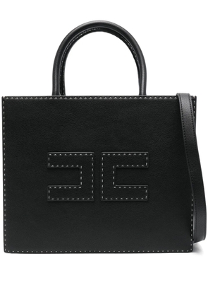 Elisabetta Franchi medium contrast-stitching tote bag - Black