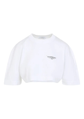 Givenchy logo-print cropped long-sleeve t-shirt - White
