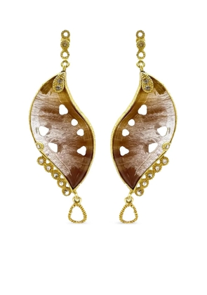 COOMI 20K yellow gold diamond and rutilite affinity earrings