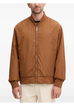 Karl Lagerfeld logo-embroidered bomber jacket - Brown