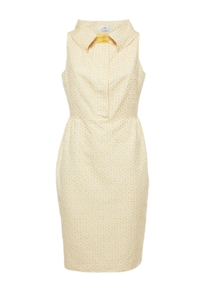 Carolina Herrera Vintage floral jacquard mini dress - Yellow