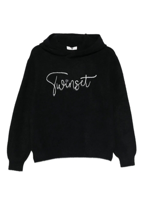 TWINSET logo-print hoodie - Black
