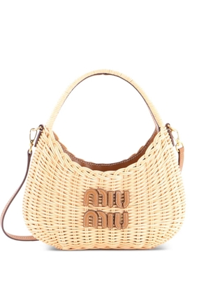 Miu Miu Pre-Owned Wander Hobo Wicker Mini shoulder bag - Brown