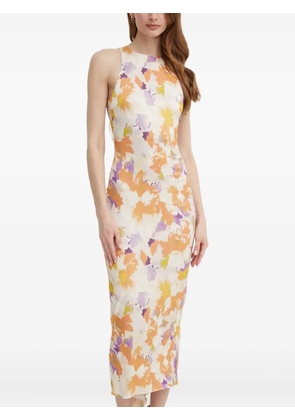 Patrizia Pepe ruffled floral midi dress - Neutrals