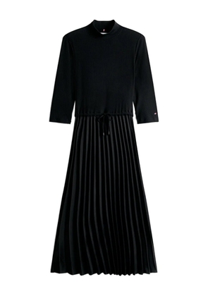 Tommy Hilfiger ribbed pleated midi dress - Black