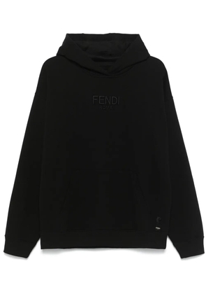 FENDI logo-embroidered hoodie - Black
