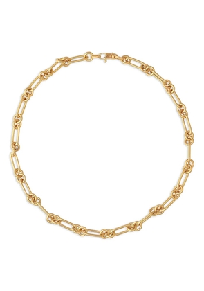 Sara Weinstock 18K yellow gold SW paperclip necklace