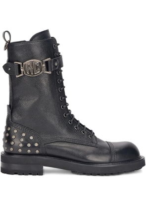 Roberto Cavalli lace-up studded boots - Black